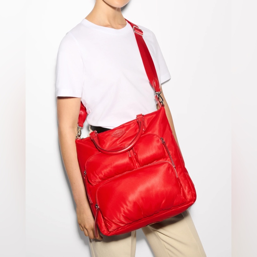 MZ Wallace CHELSEA convertible Backpack Tote BRIGHT CHERRY RED π - Picture 4 of 16